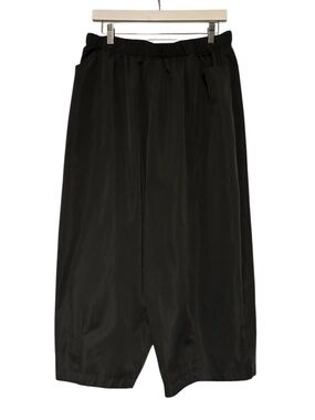 Dark Grey Wide Leg Barrel Elastic-Waist Pants Size XL
